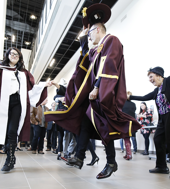 President and Vice-Chancellor Dr. Jean-Paul Boudreau on the Mount Allison at his Installation celebration.